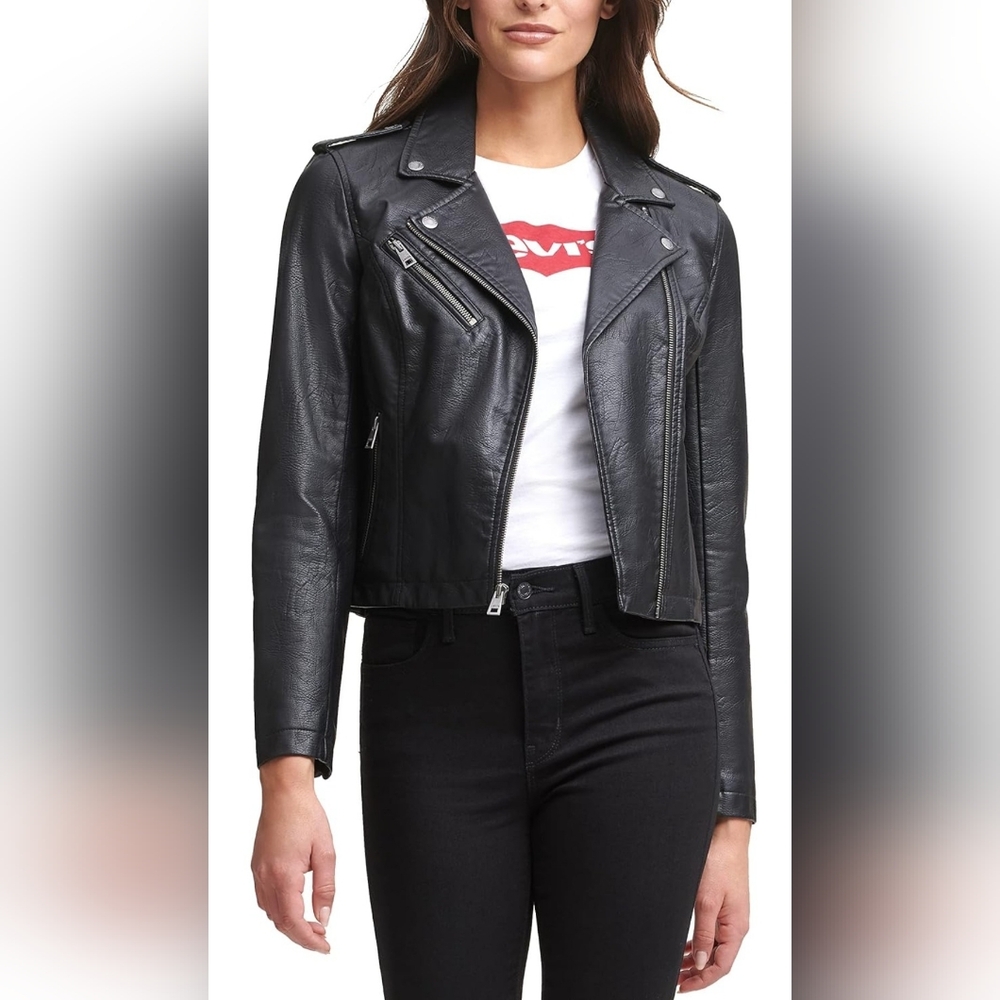 Leather Moto Jacket (Plus Size) Levi's Women's Classic Faux